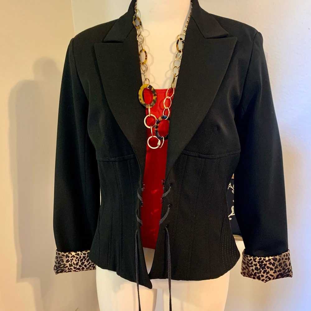 Black/leopard print jacket